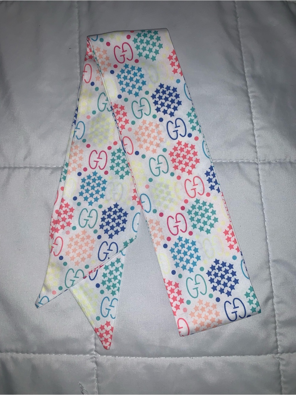 NWOT Multicolor Star & Logo Kids Hair Scarf